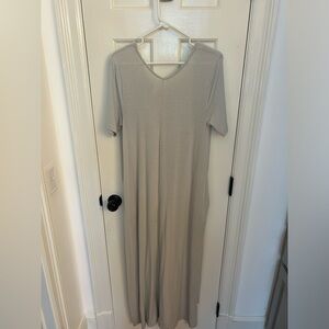 ZENANA PREMIUM off white/grey long dress, size S